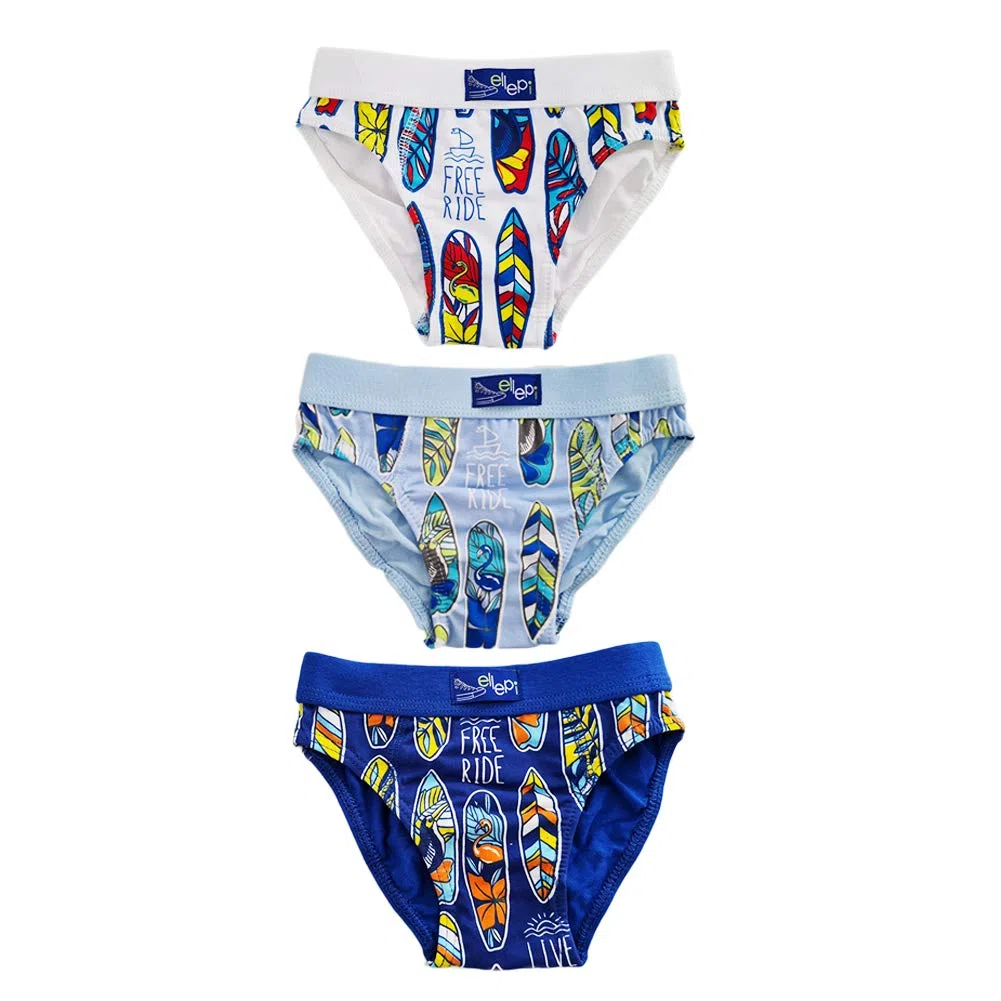 Set da 6 Paia di Slip Bambino in Cotone con Filato e Colori anallergici e Taglie dalla 2 Anni alla 12.