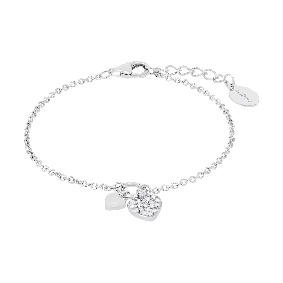 sOliver Bracciale per bambine in argento Sterling 925, con zirconi sintetici, a forma di cuore, fornito in confezione regalo
