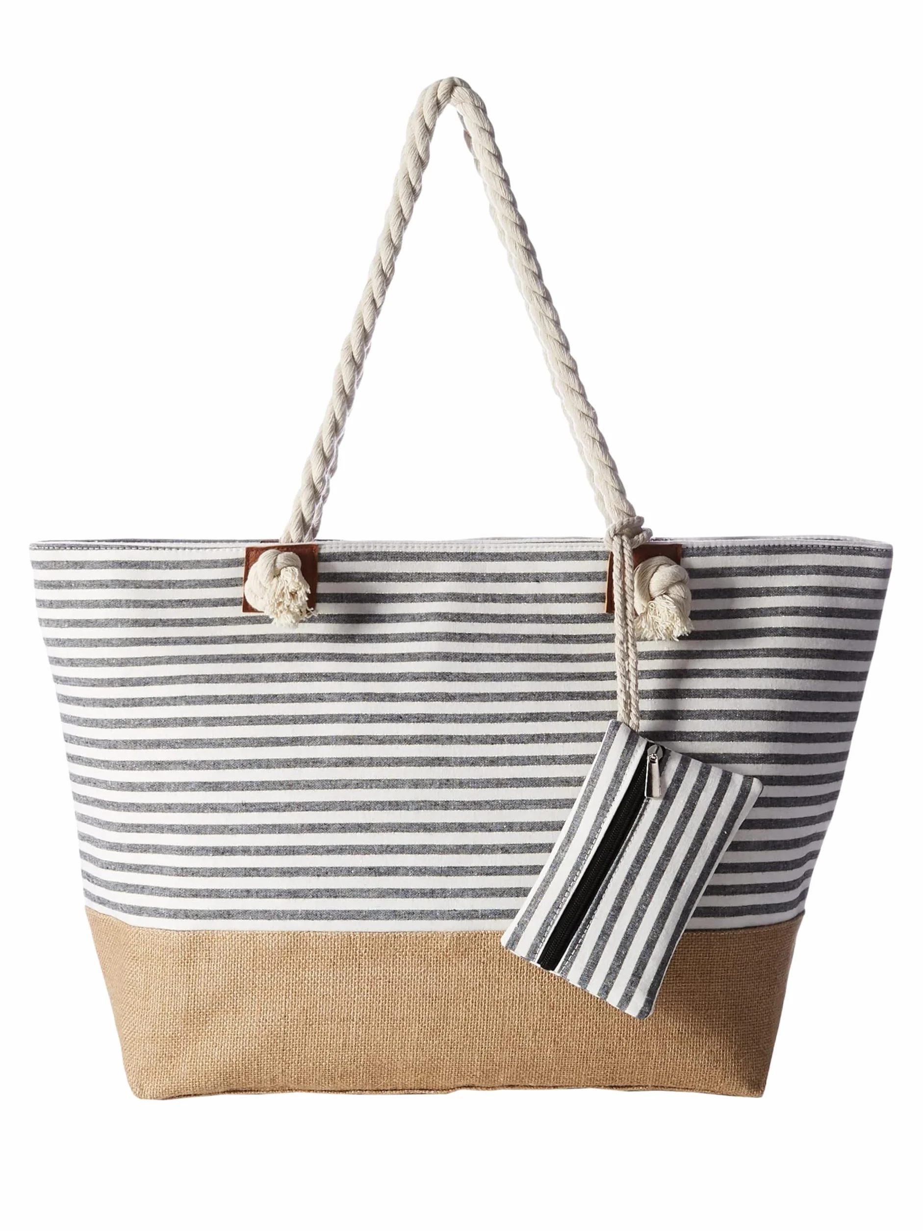 DonDon Grande borsa da spiaggia idrorepellente con cerniera