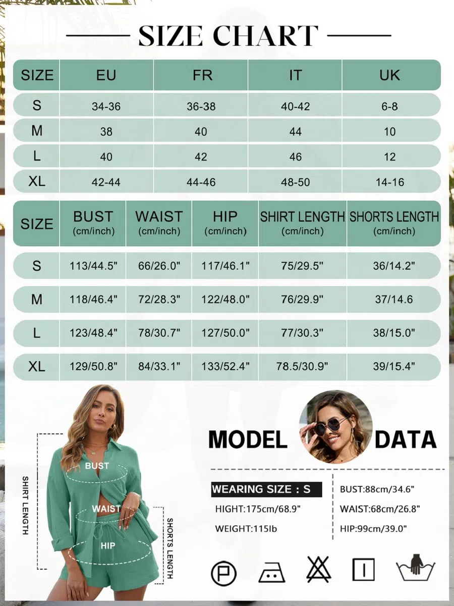 Yutdeng Completo Donna 2 Pezzi Camicia a Maniche Lunghe e Pantaloncini con Coulisse e Tasche Elegante Completo Estivo Tuta da Casa Casual Completo Sportivo in Lino Tuta da Ginnastica