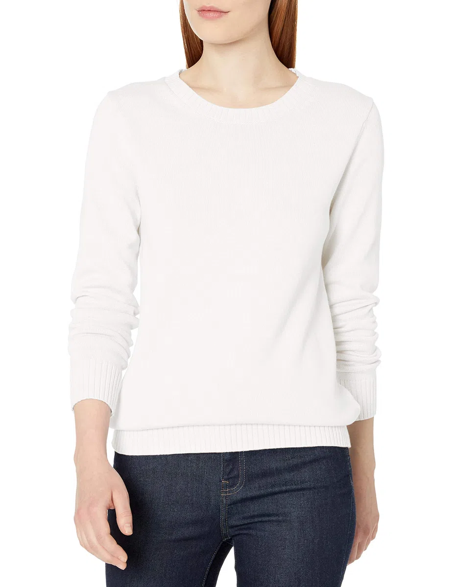 Amazon Essentials Maglione A Girocollo in 100% Cotone (Disponibile in Taglie Forti) Donna