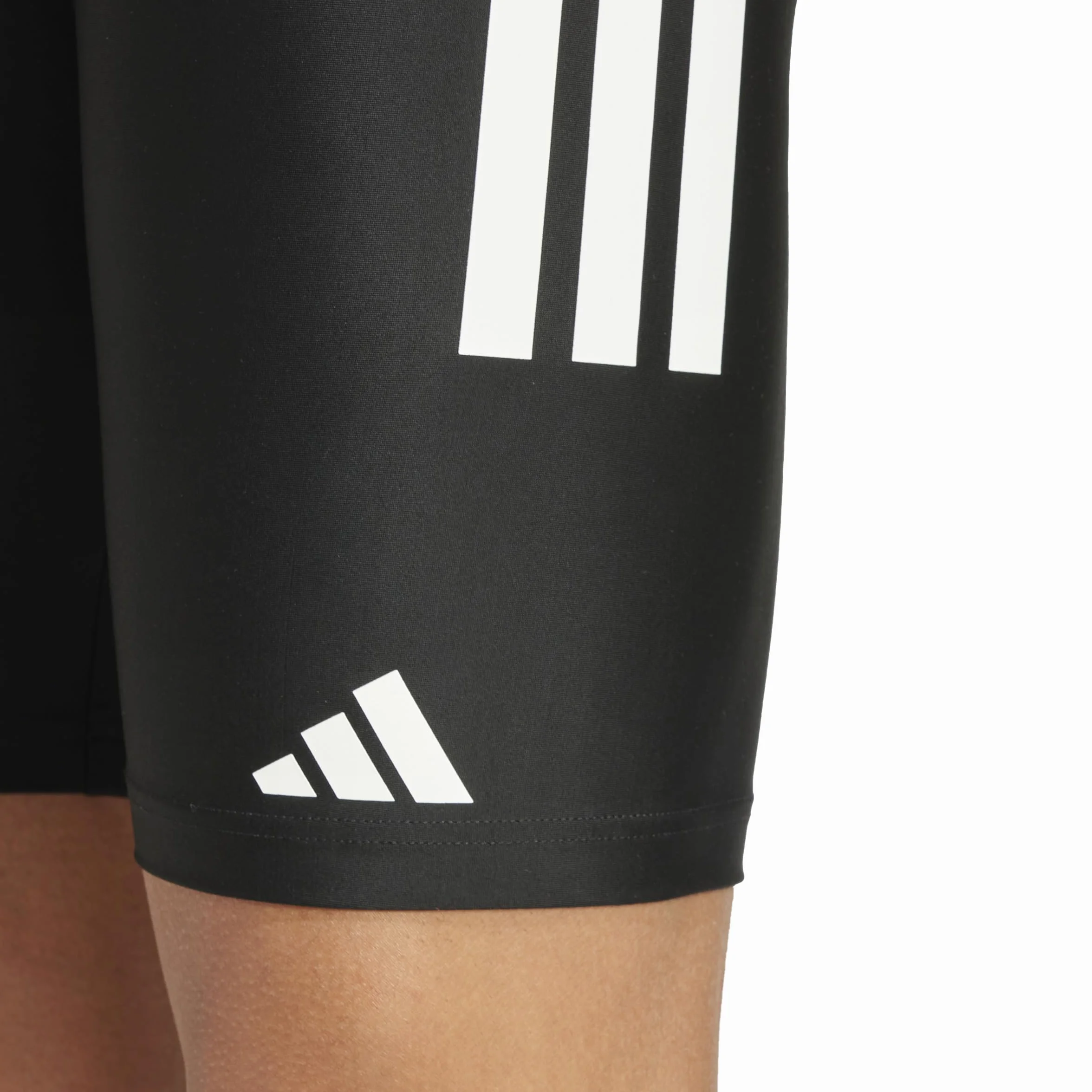 adidas Homme 3 Stripes Swim Jammers 8 inch, Black/White, L-XL