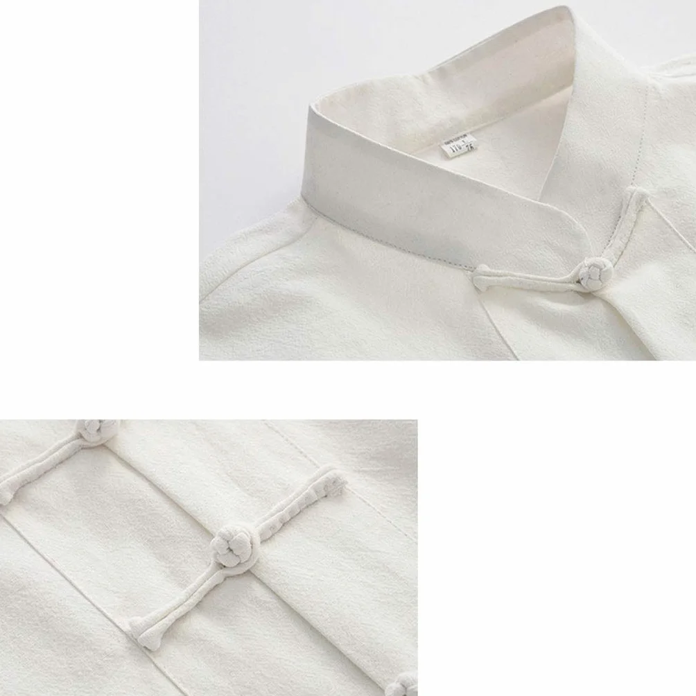 ZHOUXIAO Giacca di Arti Marziali Vintage Allentato Kung Fu Marziali, Tai Chi Uni Uniforme Uomo Cinese Tradizionale Lino di Cotone Ala Vestiti Chun, Manica Lunga Manica Vestit