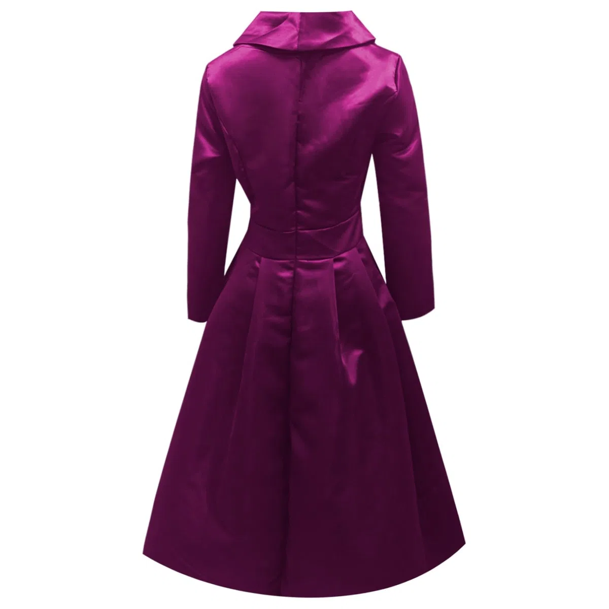 Vestito Vintage Anni 50 60 Stile Hepburn Intura Monopetto A-Line Ricamo Manica Lunga Abiti Eleganti con Scollo V Midi Vestito da Cocktail Banchetto Formale Ufficio per Matrimoni, Cerimonia