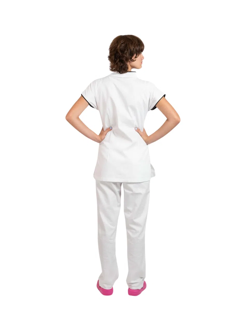 Casacca da Donna - Divisa per Estetiste - Centri Estetici - Parrucchieri - Manica Corta - Scollo a V - Bottoni a Scomparsa - Disponibile in più Colori