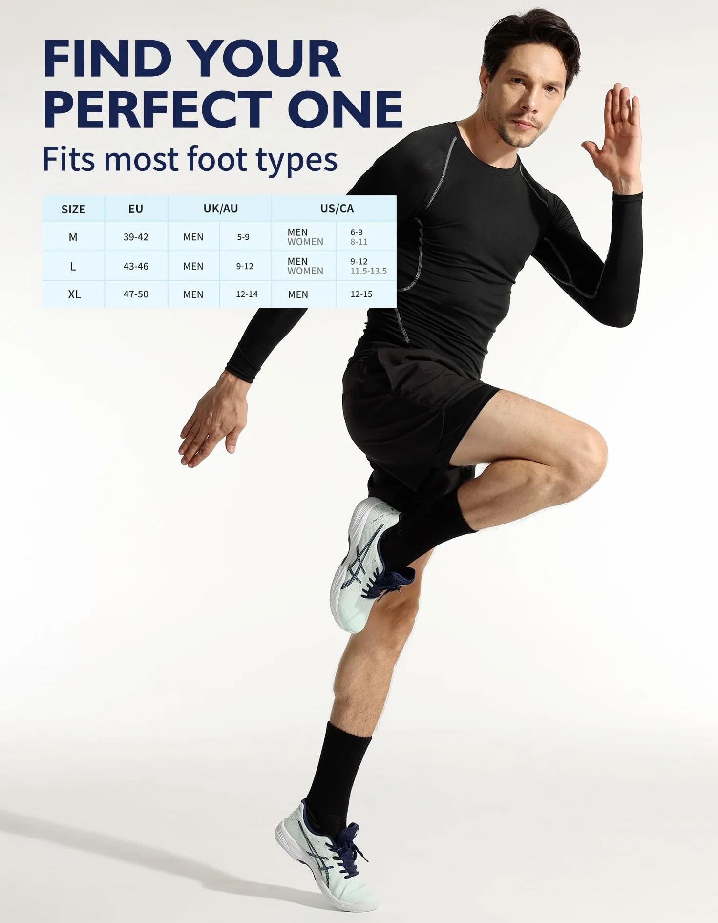 CLOSEMATE Calzini Uomo Sportivi Cuscinetto Set 6 Paia Cotone Traspiranti Comodi Per Corsa Allenamento Palestra