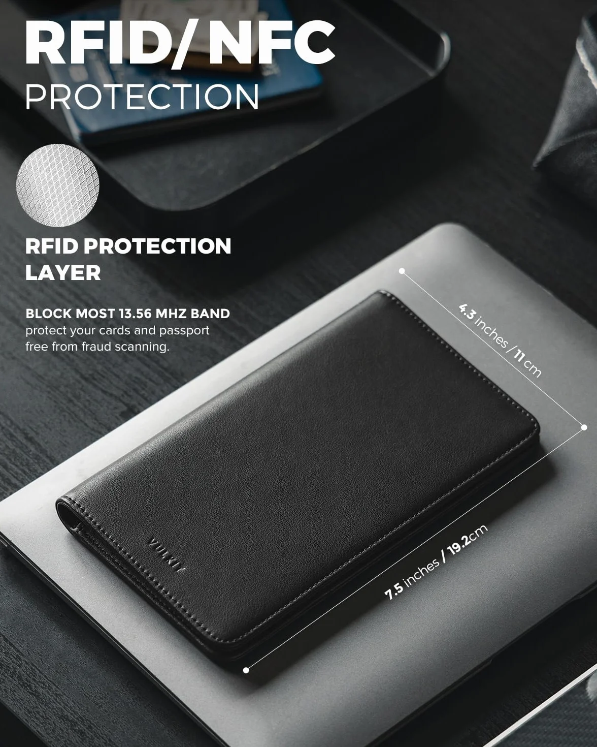 VULKIT Porta Passaporto Portafoglio da Viaggio, Porta Passaporto in Pelle Organizer per Documenti di Viaggio con Blocco RFID per Donne e Uomini
