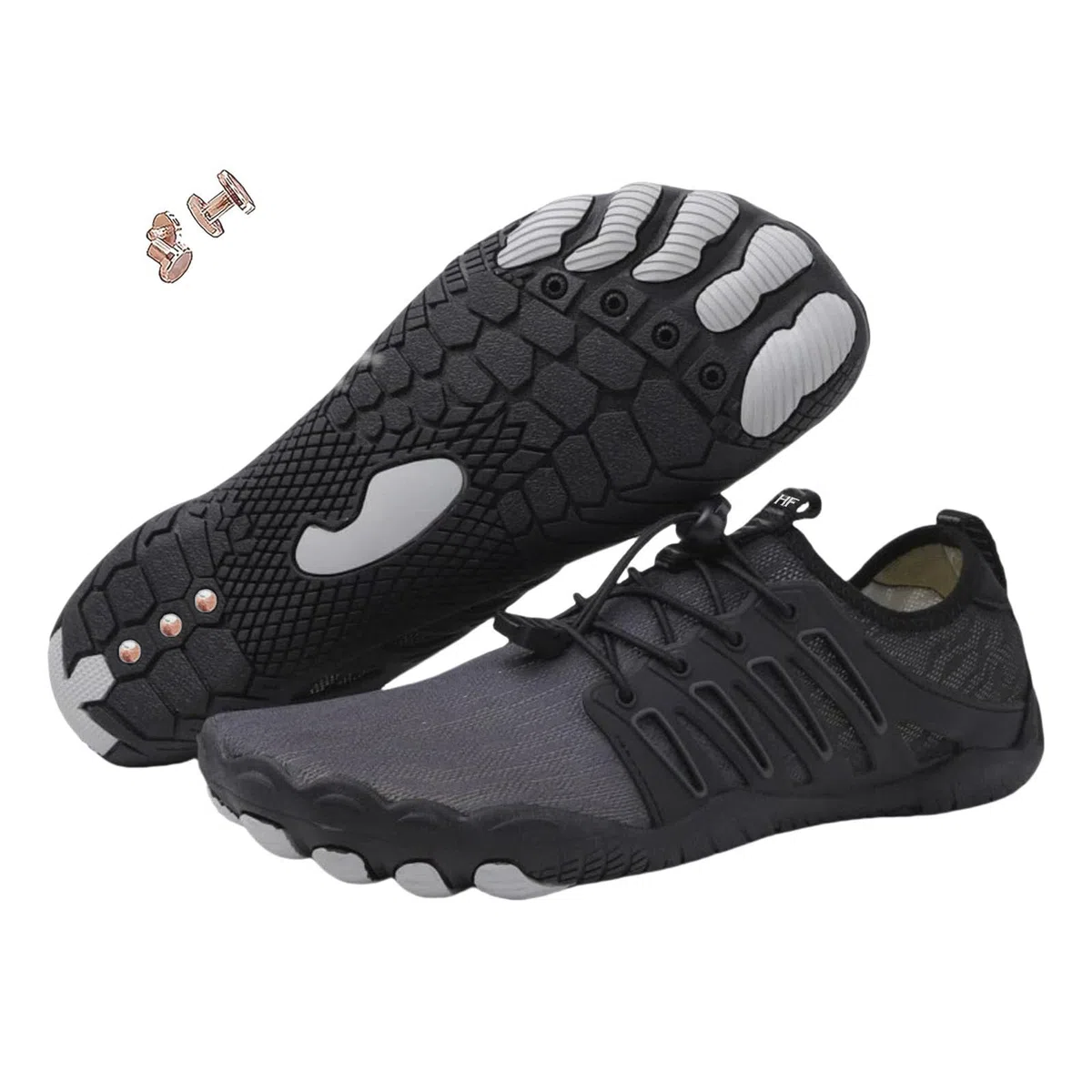 Generisch Scarpe da terra con rame, con messa a terra, scarpe da trekking per uomo e donna, antiscivolo, punta larga, comode