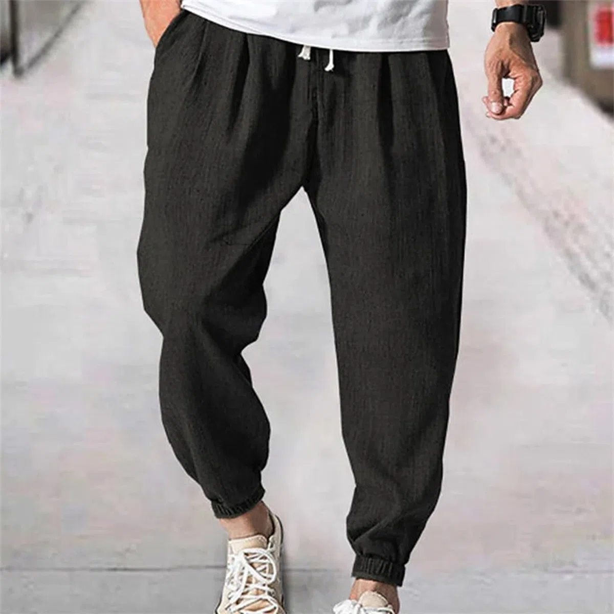 MJGkhiy Kirakuco Pantaloni Uomo Giapponesi Leggeri Baggy Harem Pants in Cotone e Lino Casual Larghi Pantalone Estivo Traspirante Pantalone Giapponese Trousers Lunghi da Yoga e Spiaggia