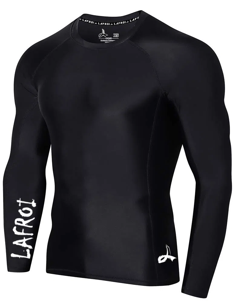 LAFROI - Rash Guard da Uomo, a Maniche Lunghe, con UPF 50+, a Compressione, CLYYB, Uomo