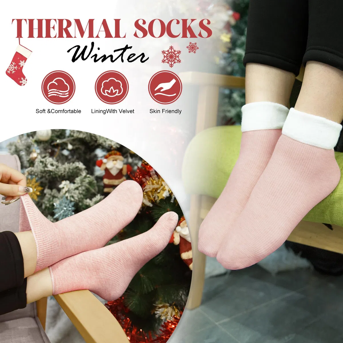 Voqeen 5 Pezzi Donne Sci Inverno Gita Set Magliere Cappello Sciarpa Touch Screen Guanti Paraorecchie Calze per Sport all'aperto Jogging Sci Escursionismo
