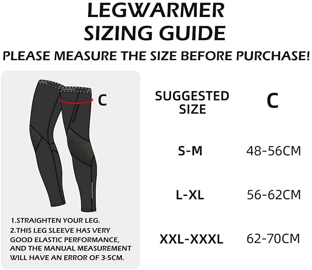 ROCKBROS Scaldamuscoli Ciclismo - Manicotti Gambe Invernali - Gambali Protezione Ginocchiera, Termici Antivento per Inverno Sport-Bicicletta, MTB, Elastici Trapiranti Riflettenti Uomo Donna Unisex