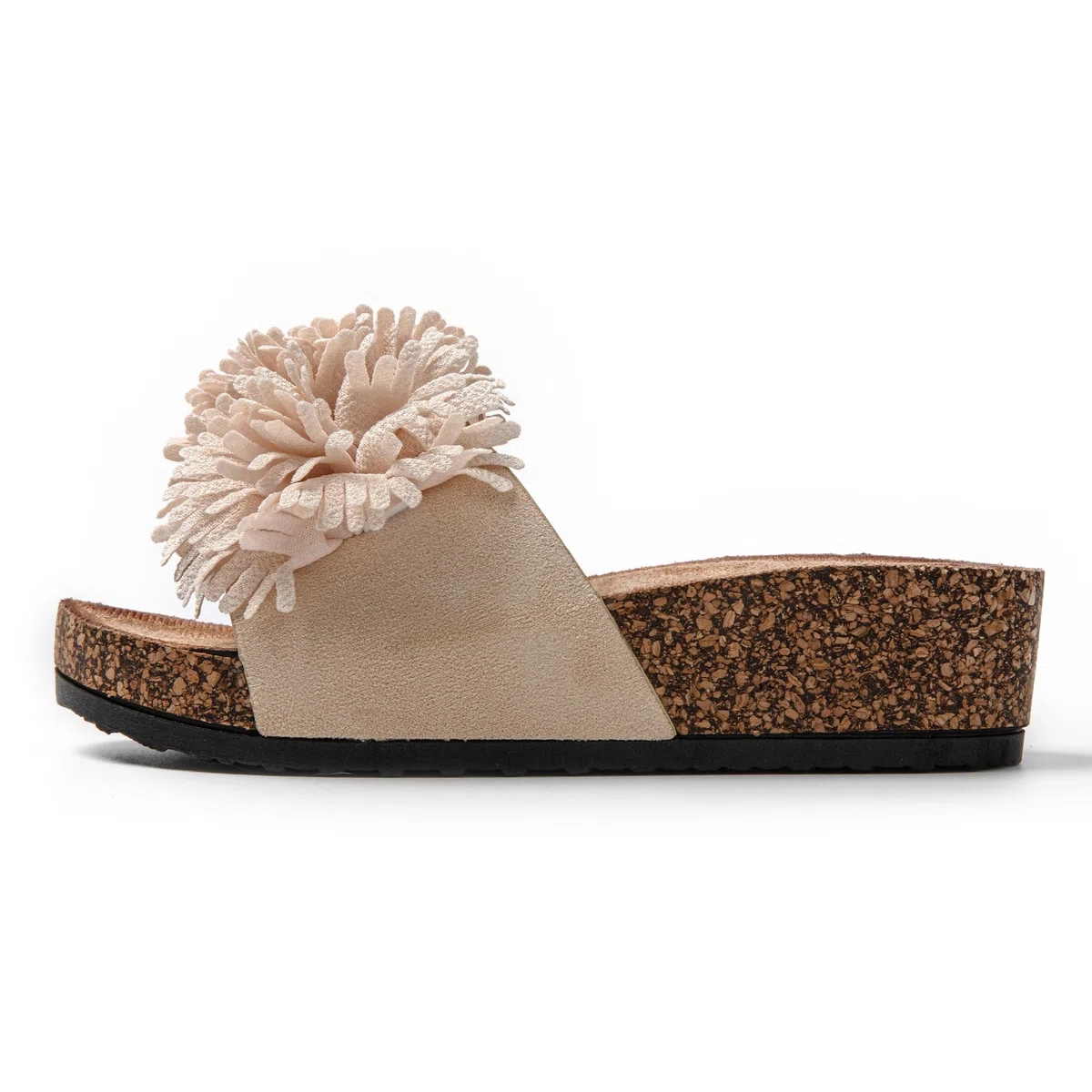 JOMIX Ciabatte Donna Estive con Fiore 3D Sandali Zeppa Comodi con Suola Sughero da Spiaggia Vacanza e Casa Leggeri e Alla Moda