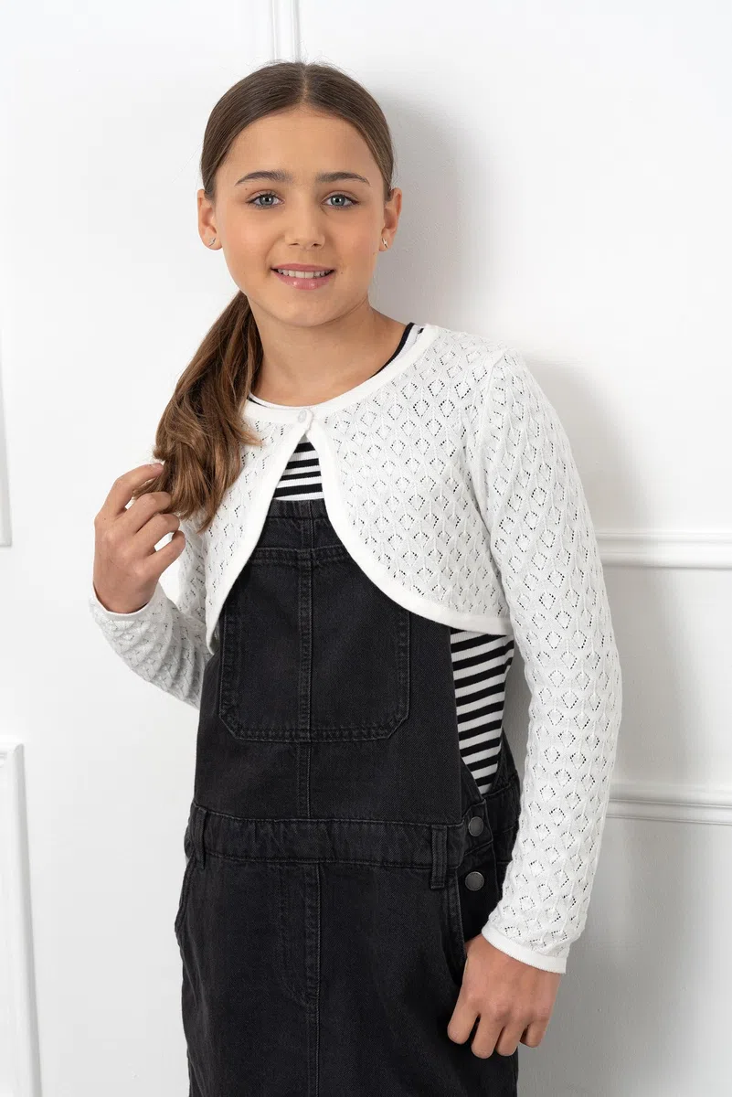 Bolerose Ragazze Manica Lunga Bolero in Maglia a Punta Bambini Cardigan