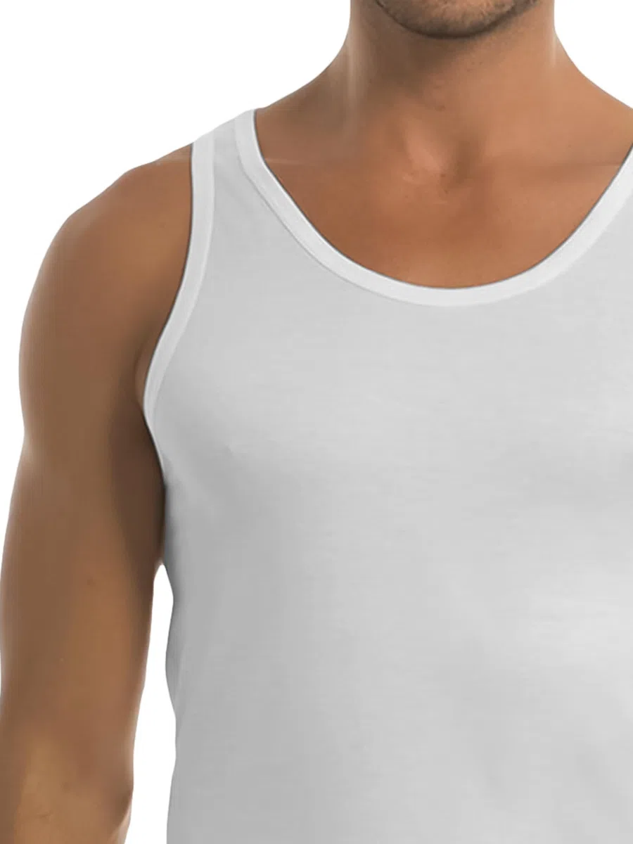 GARDA - 3pz Canotta Spalla Larga, Intimo Uomo,100% Cotone Pettinato Art.0021