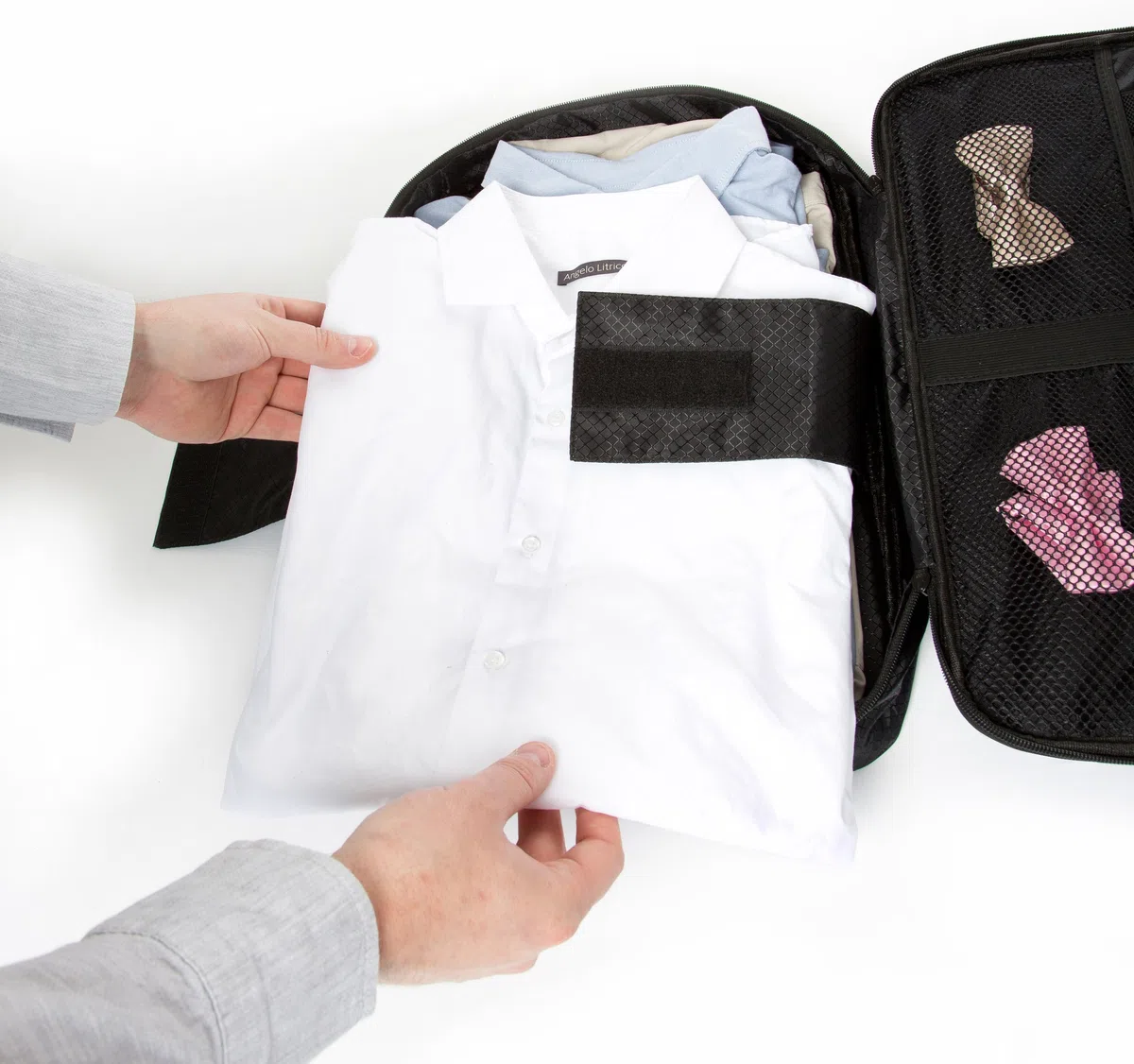 Tasca per camicia per camicie, magliette e camicette, borsa per abiti di alta qualità per un trasporto sicuro in valigia, borsa da viaggio o bagaglio a mano