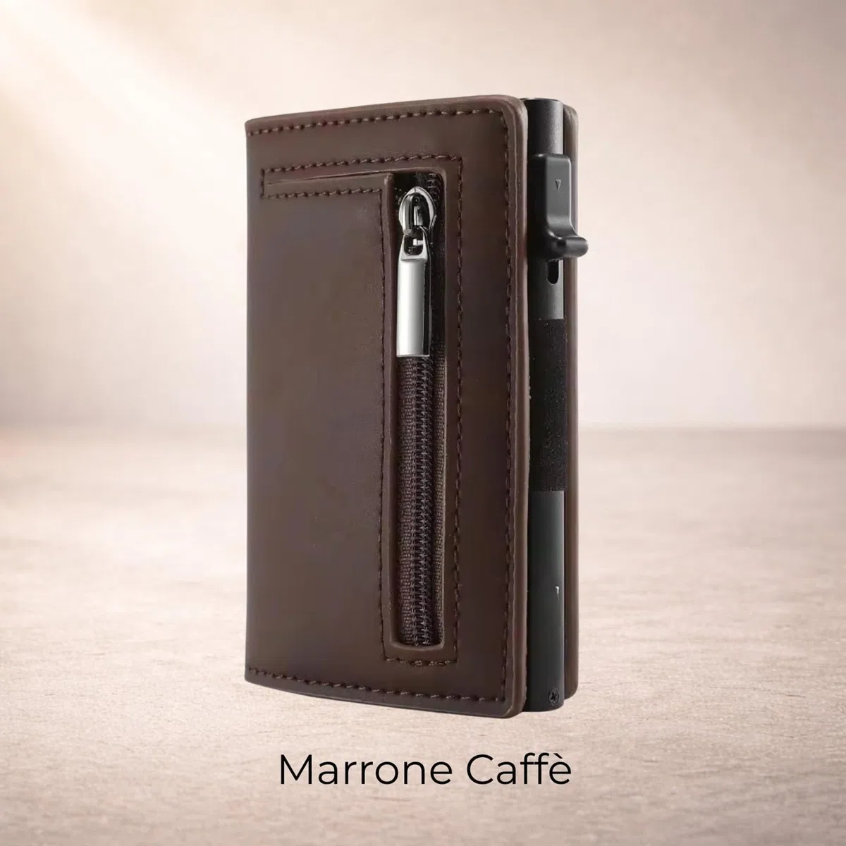 Bluvella 2.0 Portafoglio Uomo Compatto con Protezione RFID, Porta Carte Slim con Accesso Rapido, Porta Monete con Zip e Chiusura Magnetica, Design Elegante e Funzionale (Nero)