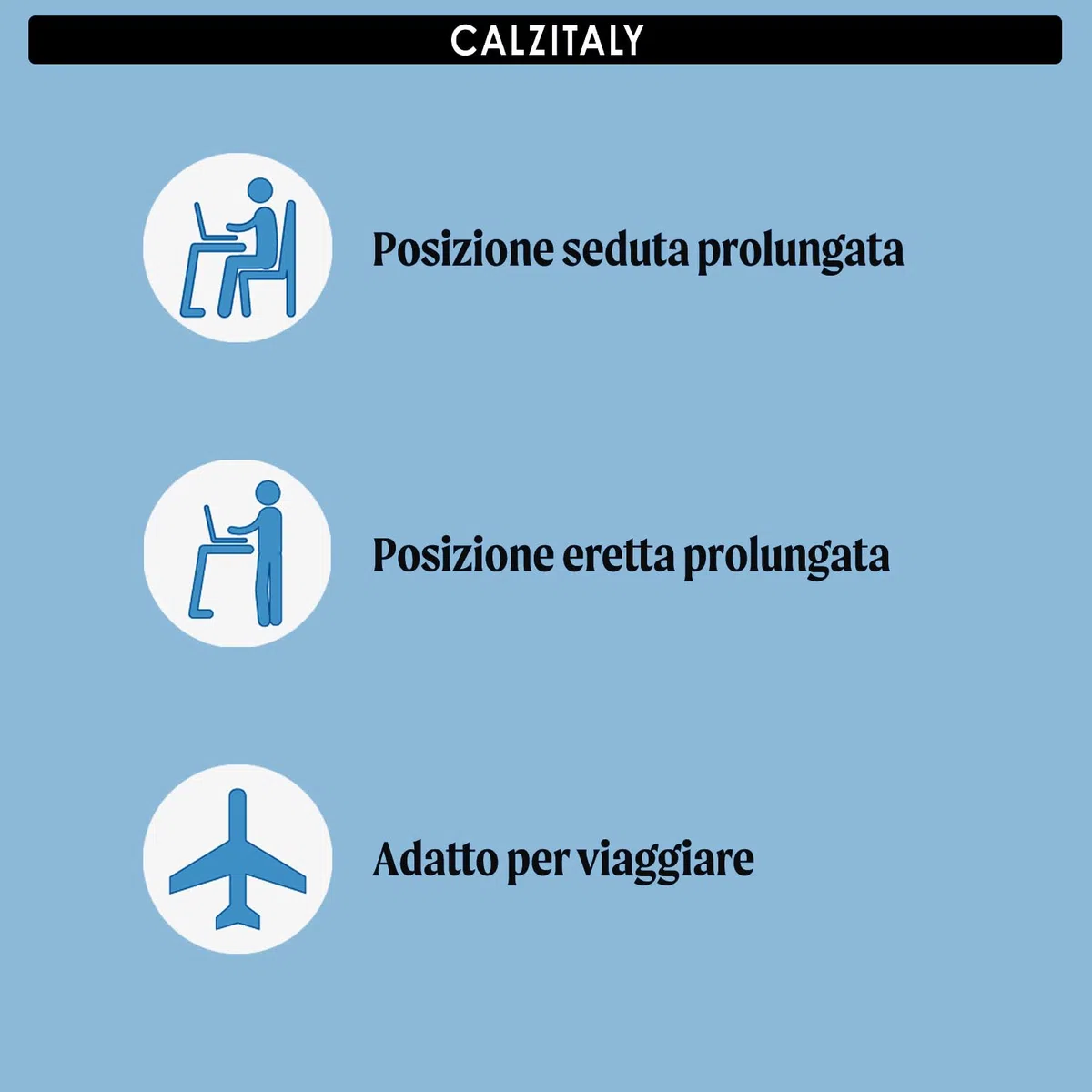 CALZITALY Collant Riposante, Compressione Forte 10mm/Hg, 70 DEN, S, M, L, XL, XXL, 3XL, 4XL, Made in Italy