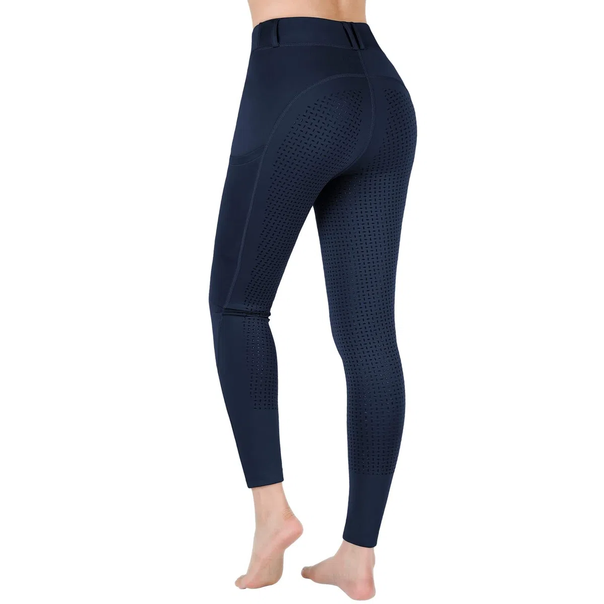 beroy Pantaloni da equitazione per bambini, con inserti in silicone, con passanti per cintura e custodia per cellulare