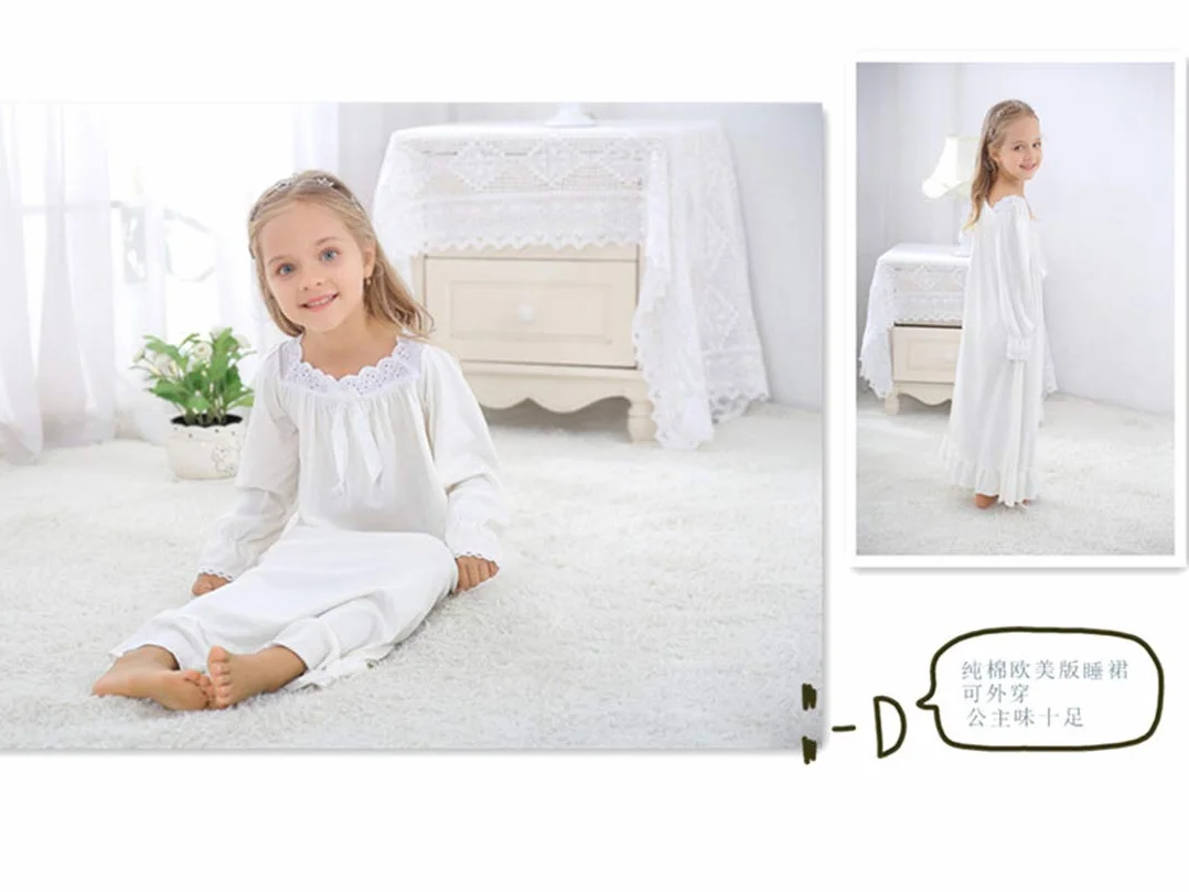 Verve Jelly Filles à manches longues chemise de nuit pyjamas enfant en bas âge robe de nuit pyjama princesse enfants chemise de nuit robes de nuit pour les filles