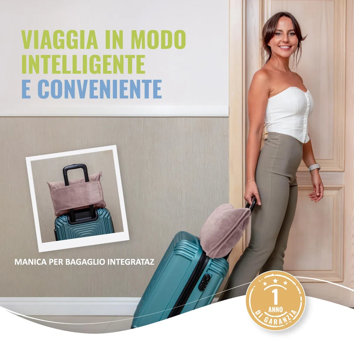 BOACAY Coperta da Viaggio Morbida e Calda per Aereo e Auto - Essenziale per Voli Lunghi per Donne, Uomini, Bambini - Cuscino Compatto con Manica per Bagagli e Clip per Zaino