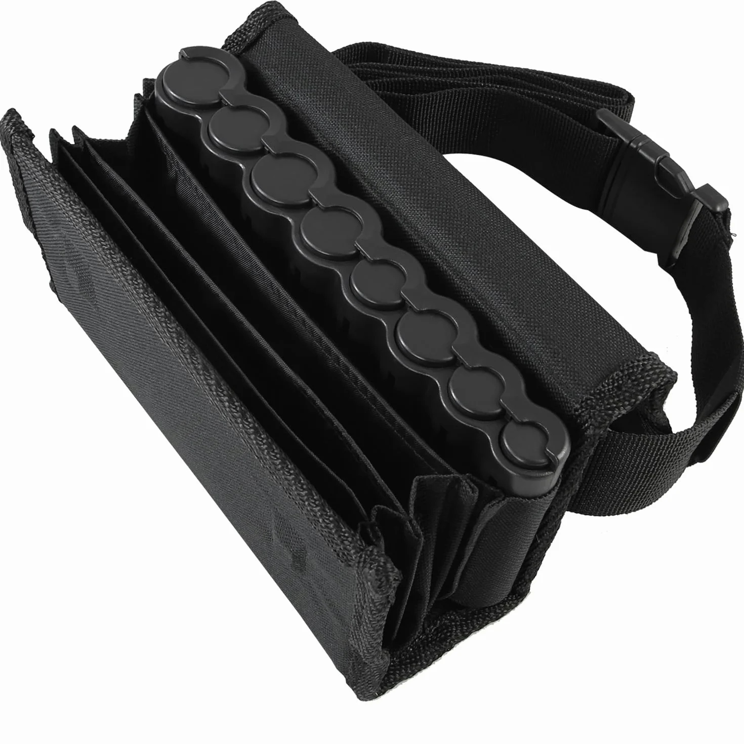 HMF Portafoglio da cameriere con cintura regolabile, borsa da cameriere con cambiamonete in euro | 20,5 x 10 x 6,5 cm | Nero