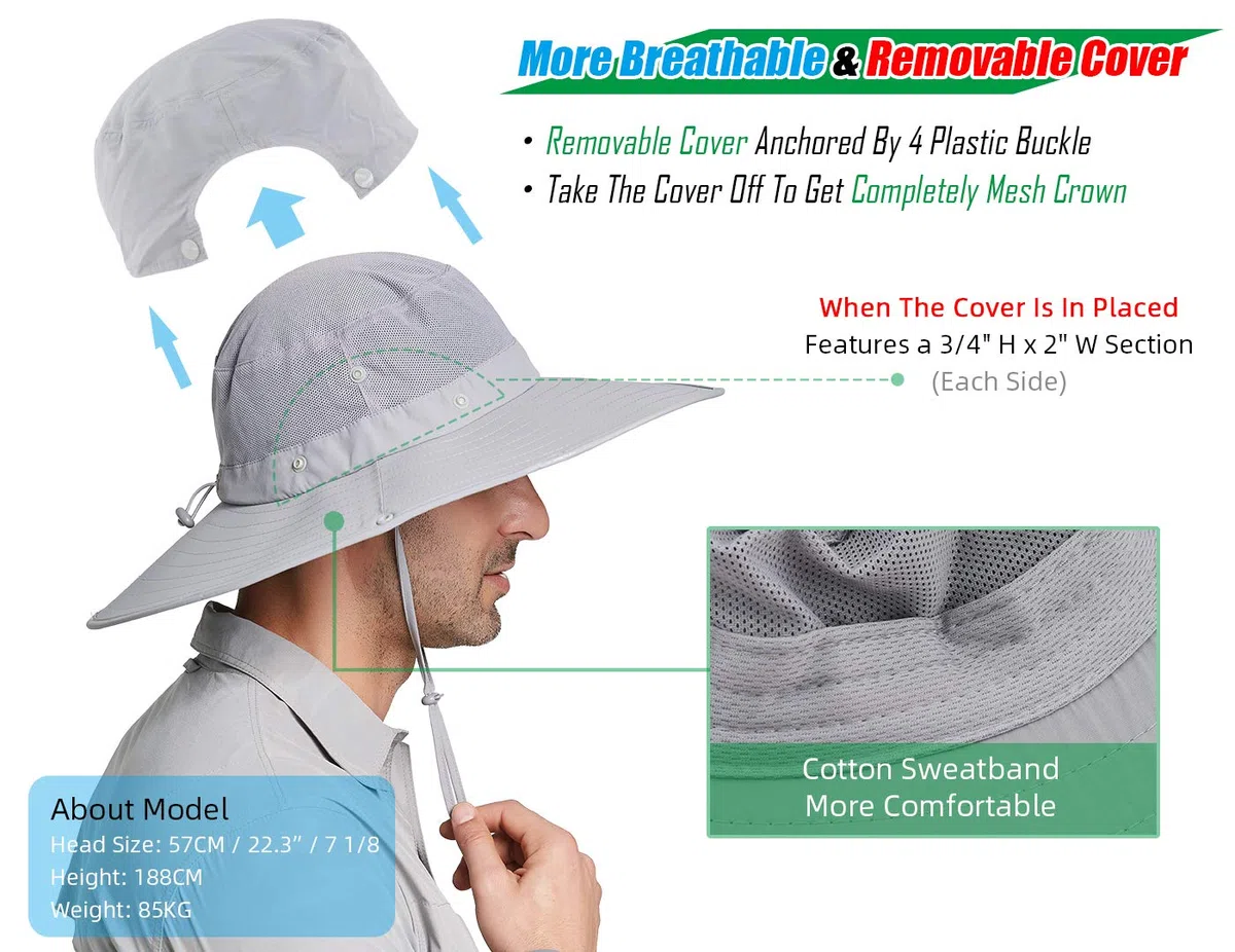 Gisdanchz UPF50+ Cappello Trekking Tesa Larga, Cappello Sole Anti UV Estivo Traspirante