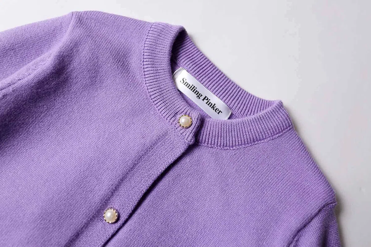 SMILING PINKER Ragazze Cardigan Basic Bambini Cardigan Manica Lunga Scuola Maglieria