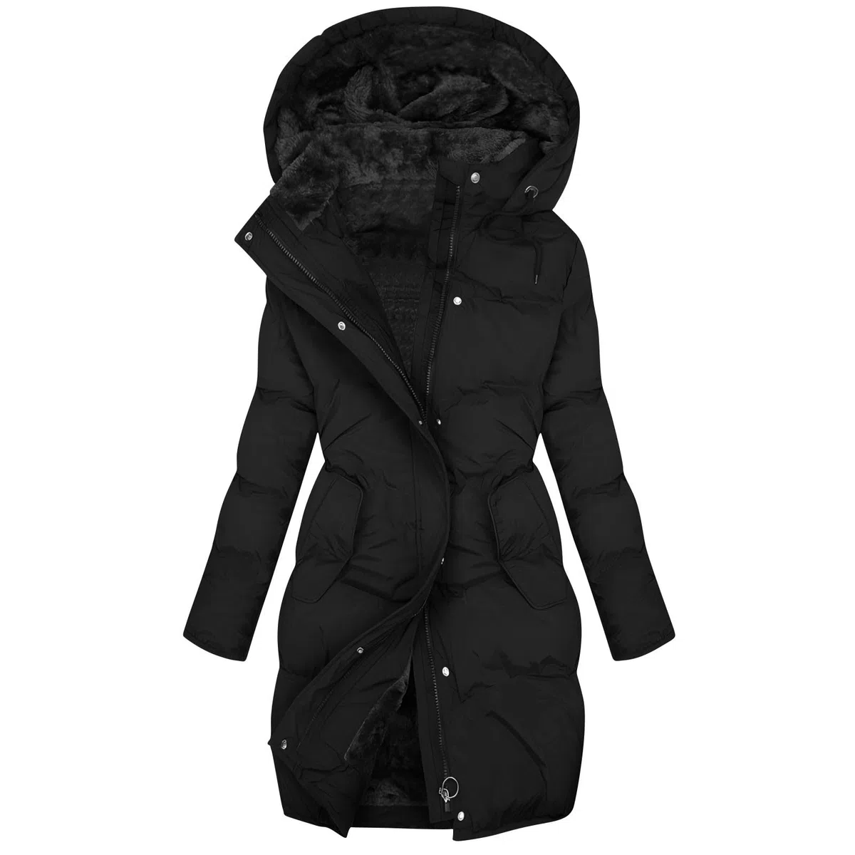 Piumino Donna 100 Grammi Piumino Lungo con Cappuccio Ripiegabile Giubbotto Donna Invernale Cappotto Caldo Parka Elegante Felpa con Cappuccio Giaccone Outdoor Giacca Invernale Elegante da Donne