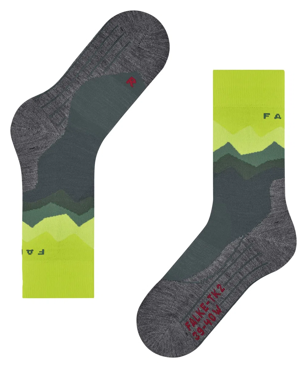 FALKE uomo TK2 calzini da escursionismo traspiranti asciugatura rapida termoregolanti antiodore lana filo funzionale imbottitura media anti-vesciche calde calze da trekking termiche 1 paio