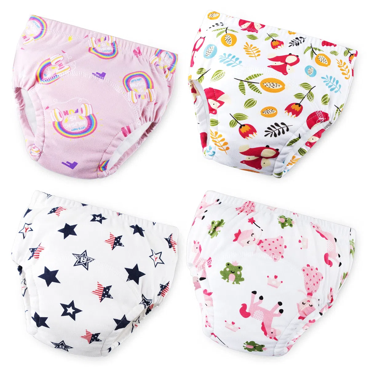 Potty Training Underwear Girls 2T, 3T, 4T, Biancheria Intima per Neonate, Confezione da 4 (3 Anni, Rosa)