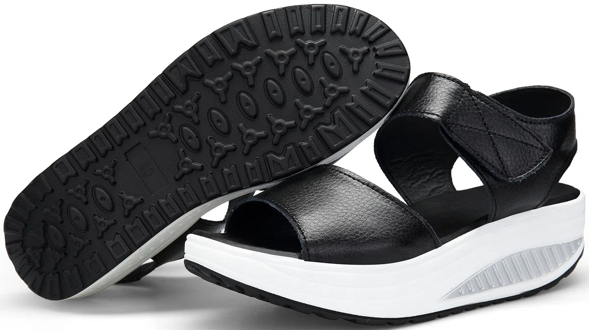Mesing Sandali con Zeppa Donna Estivi Comode Pelle Platform Sandalo Eleganti Strappo Plateau Scarpe con Tacco Wedges per Camminare