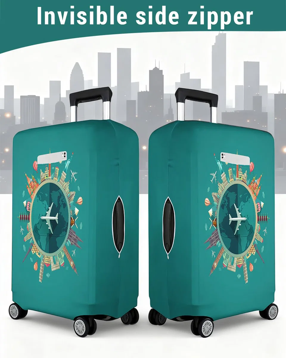 Morbuy Copri Valigia, Coprivaligia Elastico con Tasche per Valigia 18-32 Pollici, Cover Proteggi Valigia Lavabile per Bagagli da Viaggio