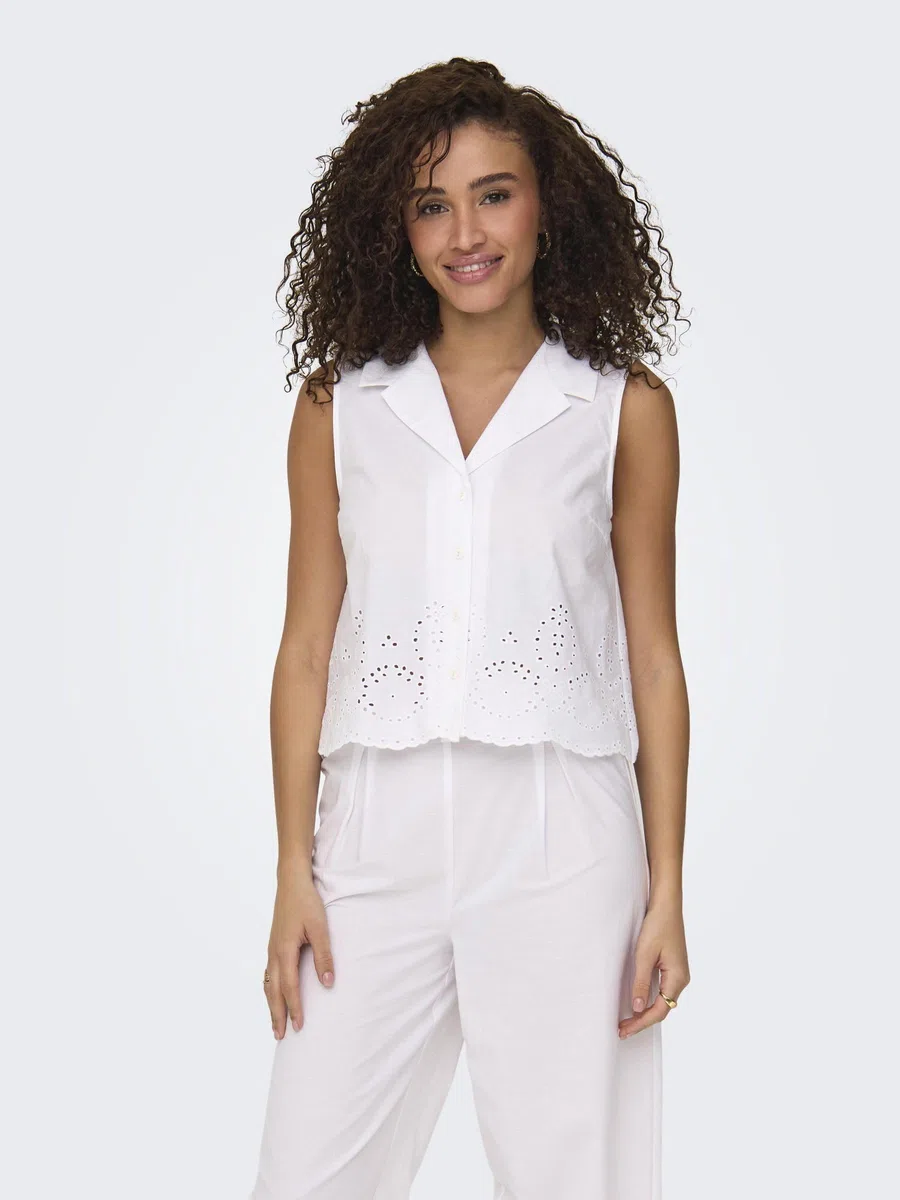 ONLY Shirt Onlroxanne SL Resort-Maglietta Wvn Donna