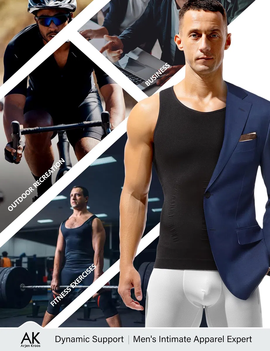 Arjen Kroos Canotte Compressione da Uomo Maglietta Contenitiva Snellente Intimo Senza Maniche Maglie Dimagrante Shapewear