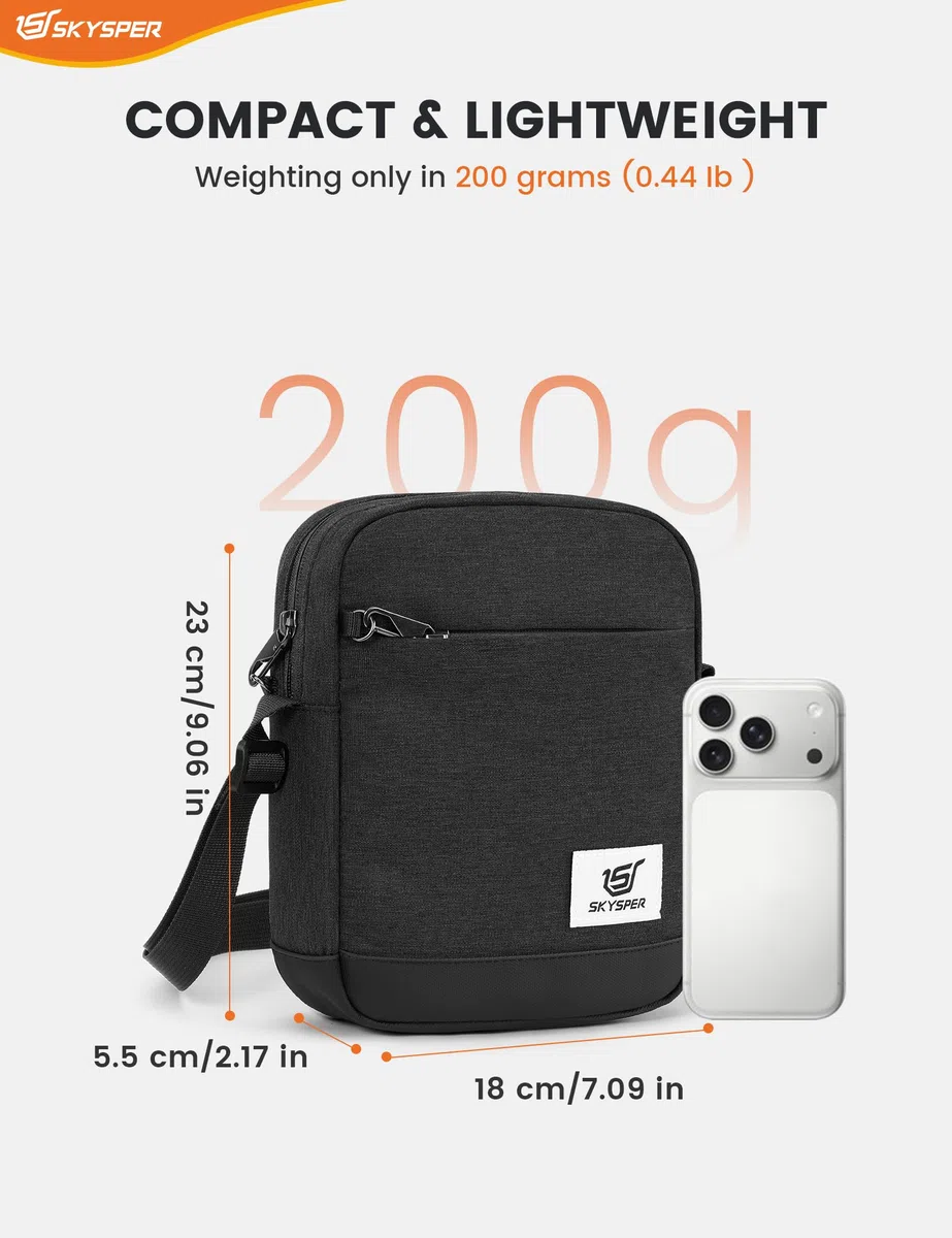 SKYSPER URBANX3 Borsello Tracolla Uomo Piccolo - Antiscippo, Borsa Messenger