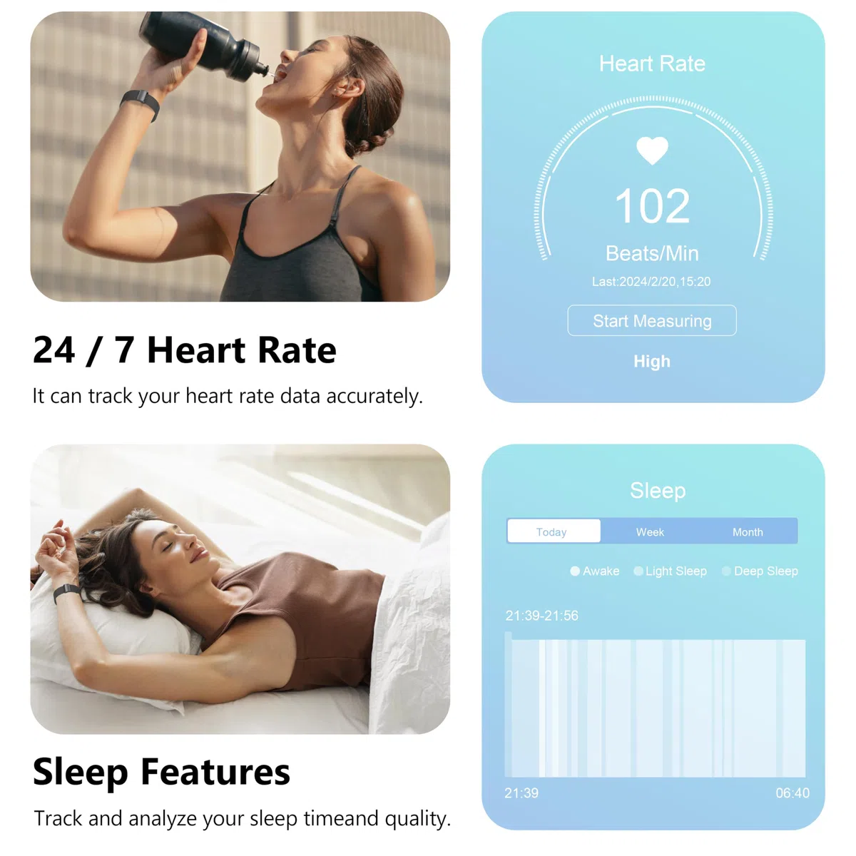 Smartwatch Uomo Donna,2.01" Fitness Orologio Effettua/Rispondi alle Chiamate,Monitoraggio SpO2/Sonno/Frequenza Cardiaca 100+ modalità Sportive Pedometro