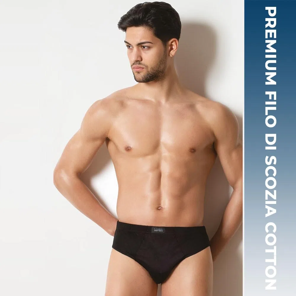 Liabel Slip Uomo: Comfort Superiore e vestibilità Perfetta. Mutande Uomo Slip in 100% Cotone Filo di Scozia, Confezione 3-6 Pezzi. Edizione Limitata Esclusiva per Azzeta.