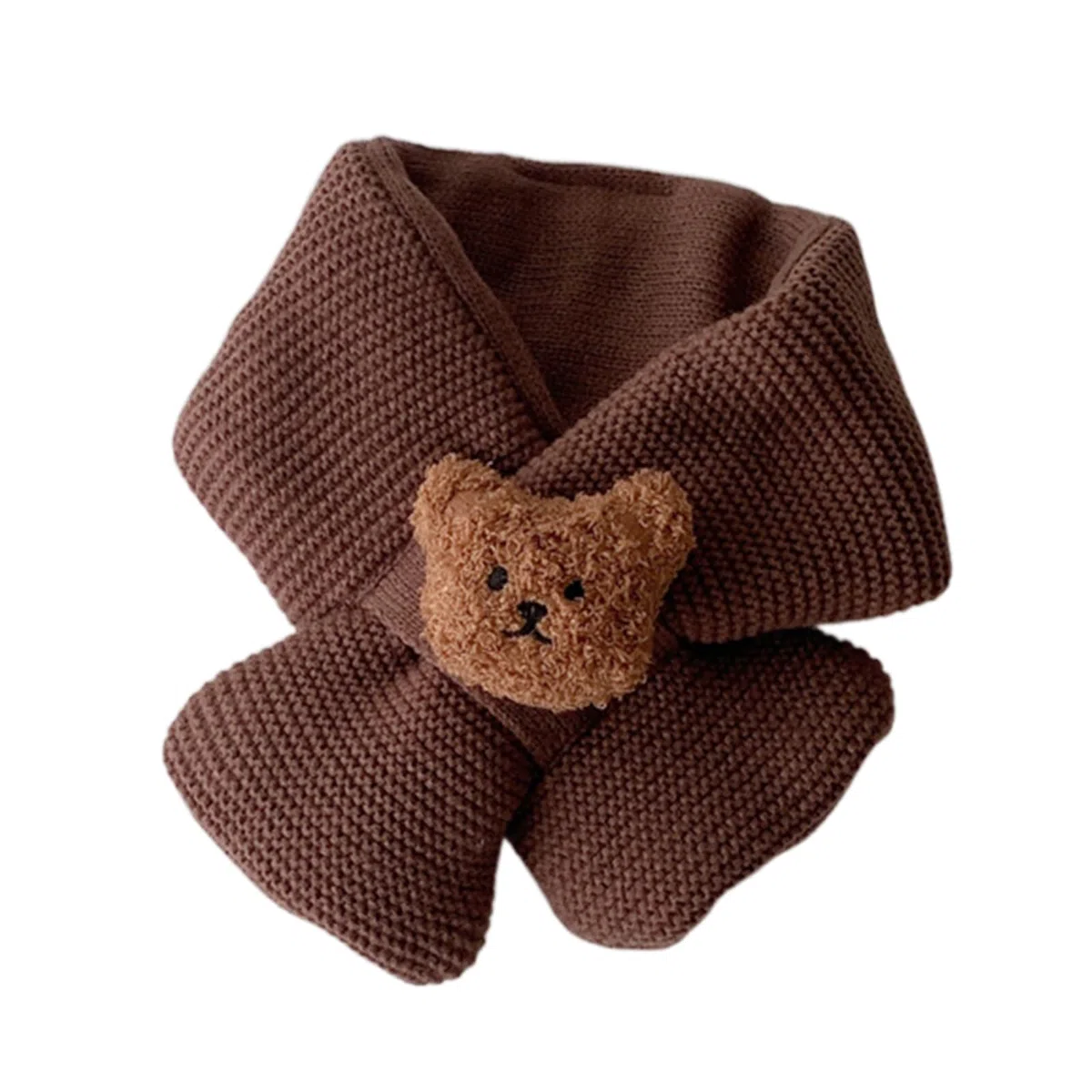 Sciarpa invernale calda con orso, in lana, per bambini, ragazzi, ragazze, bambini, fazzoletto da collo (0-3 anni)