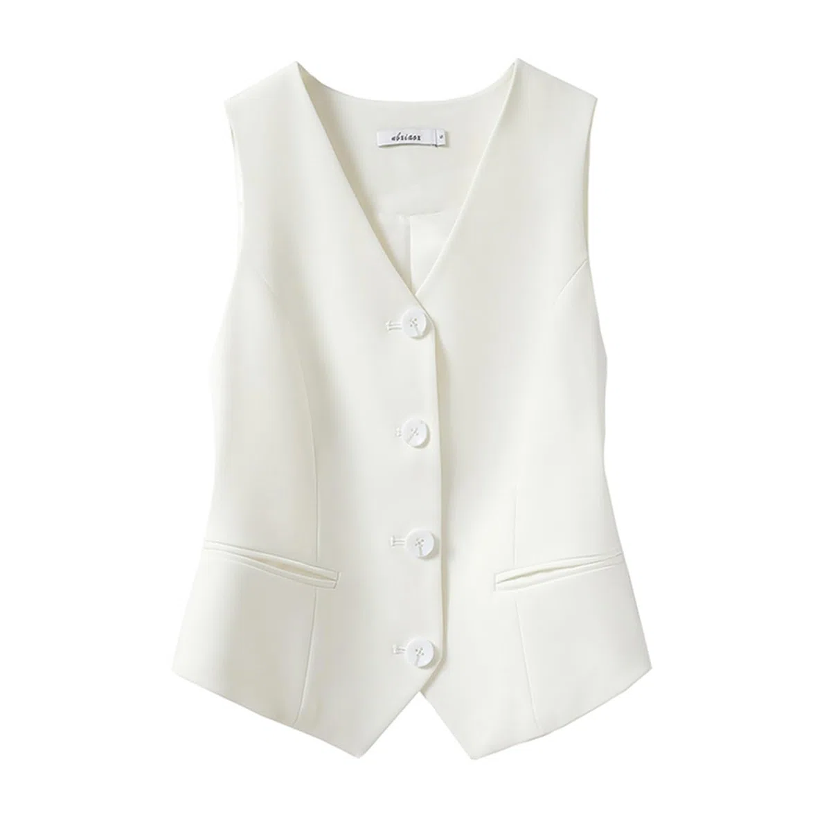 Gilet quotidiano Casual Suit Gilet da donna con scollo a V monopetto senza maniche tinta unita vestibilità ampia per formale
