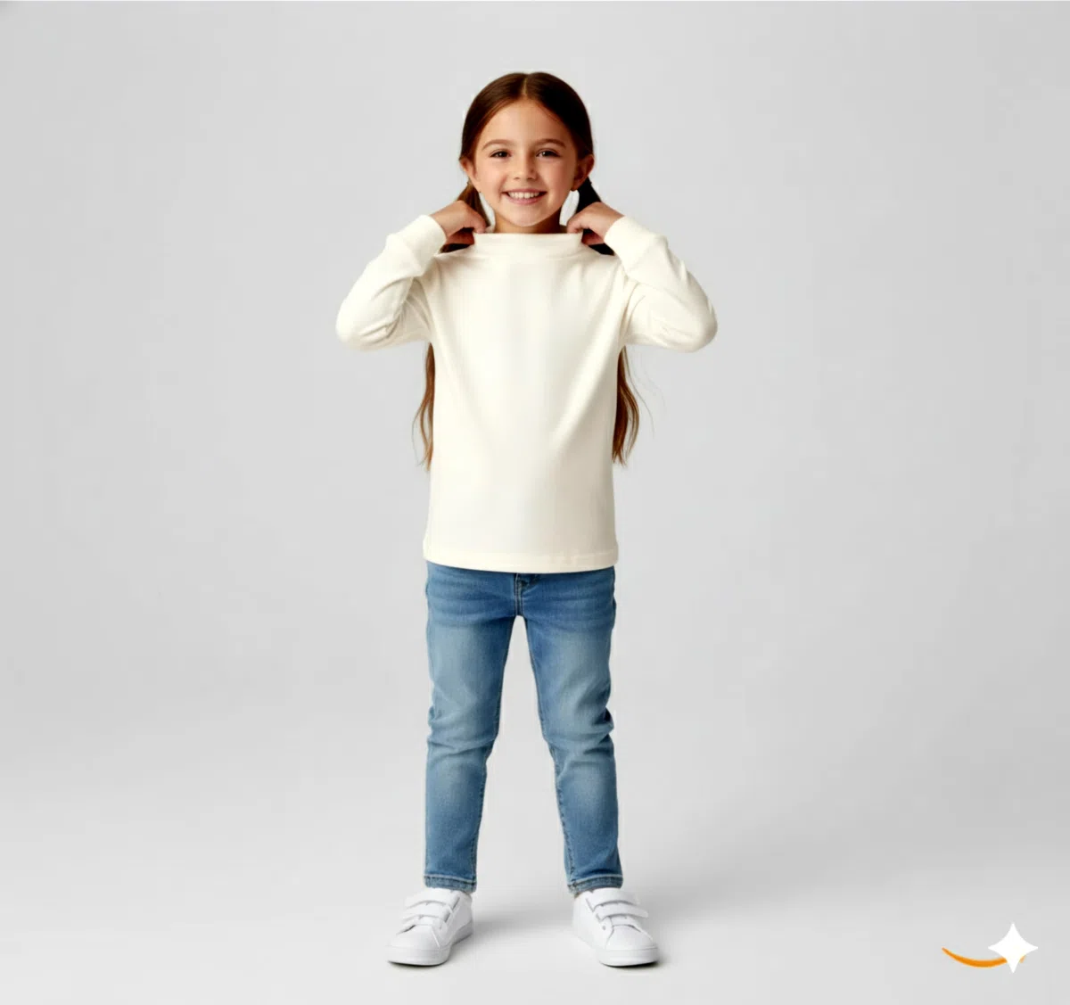 Ellepi Set 3 Maglie Lupetto Bambino Bambina Manica Lunga 100% Caldo Cotone