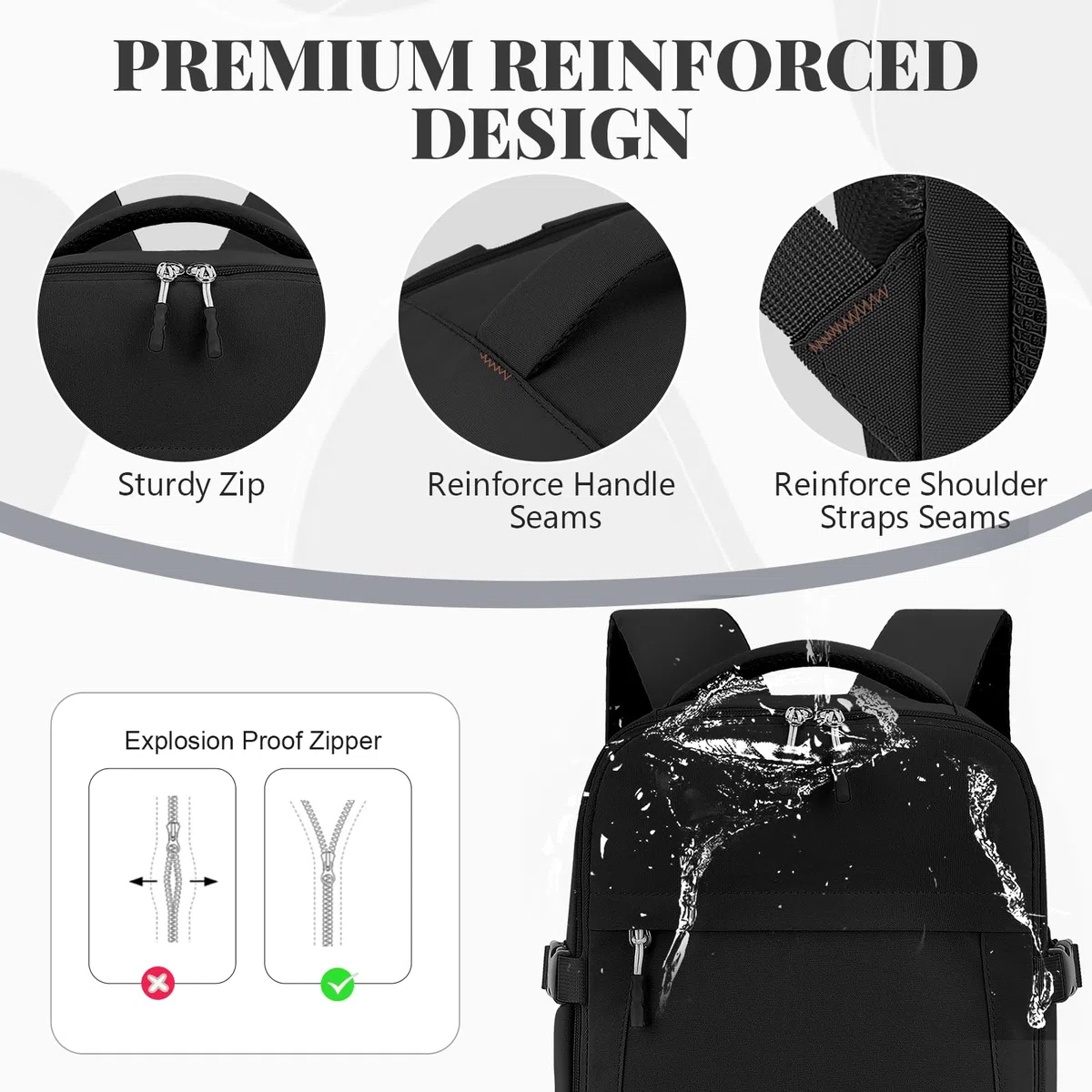 Hayayu Zaino 40x30x20 Bagaglio A Mano Zaini 40x30x20cm Da Aereo, Zaino Da Viaggio 40x20x30 Zaini Da Viaggio Aereo Bagaglio A Mano 24l Borsa Da Cabina Donna Uomo