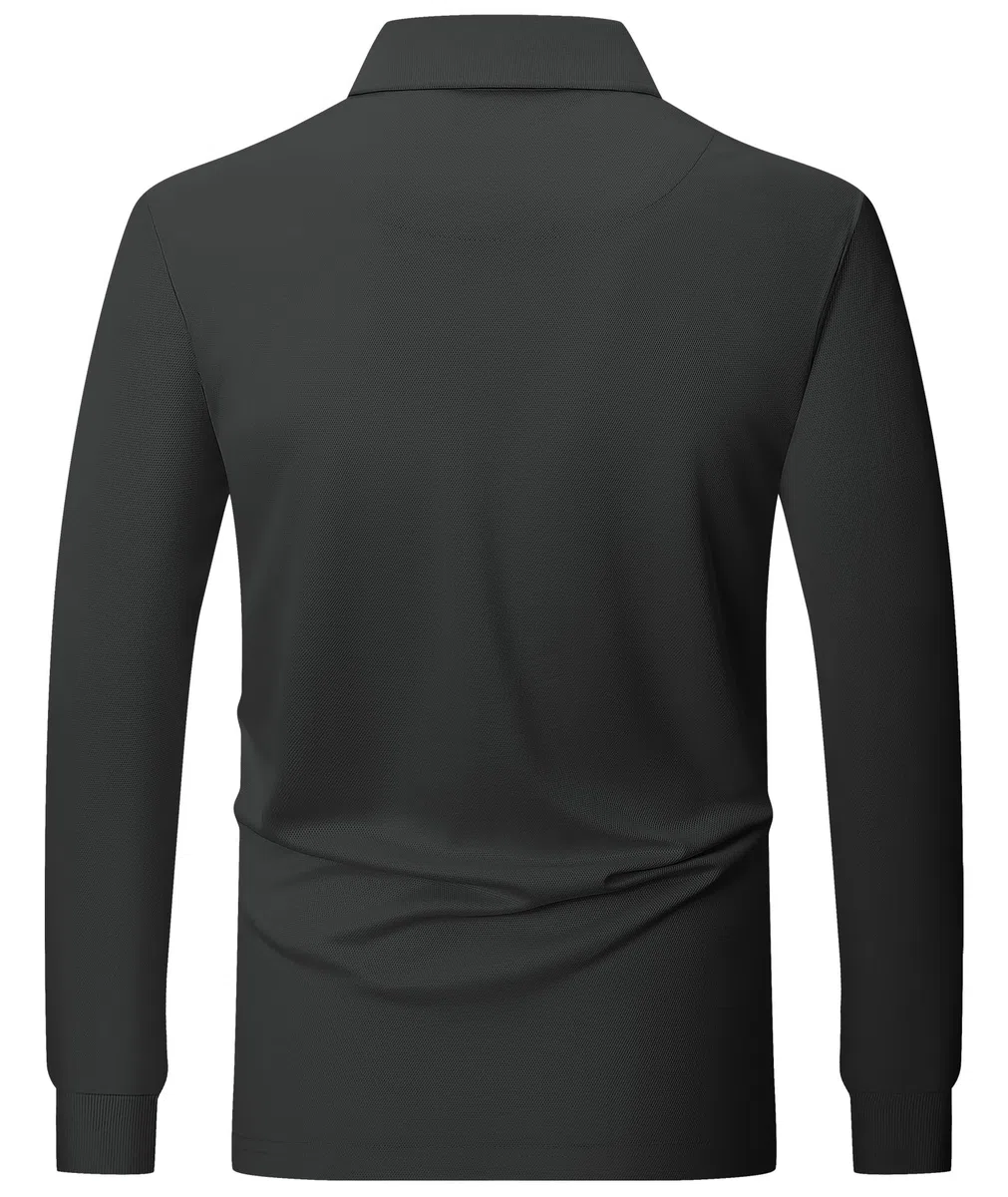 zitysport Polo Uomo Manica Lunga Traspiranti Asciugatura Rapida Camicie a Maniche Lunghe Uomo Camicie Estive Bottoni Uomo Camicia Sportiva Casual Basic Regular Fit Golf Polo Shirt