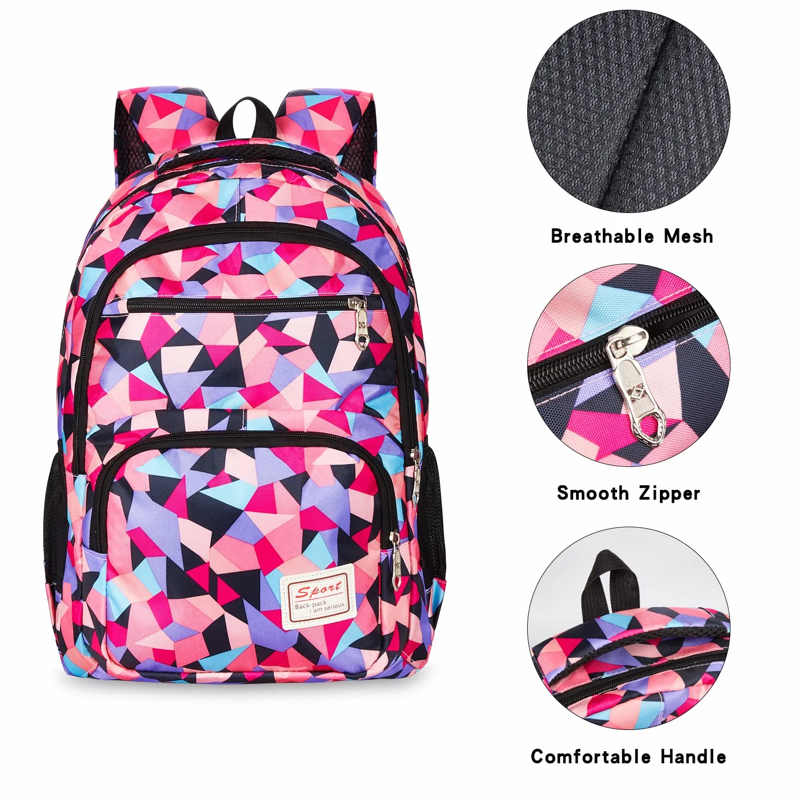 Zaino Scuola Zainetto Bambina Ragazzo per Superiore Media Università, 3 Pezzi School Bag Set Backpack Impermeabile, Grande Capacità Zainetto Ragazza Bambino per Scuola Viaggio