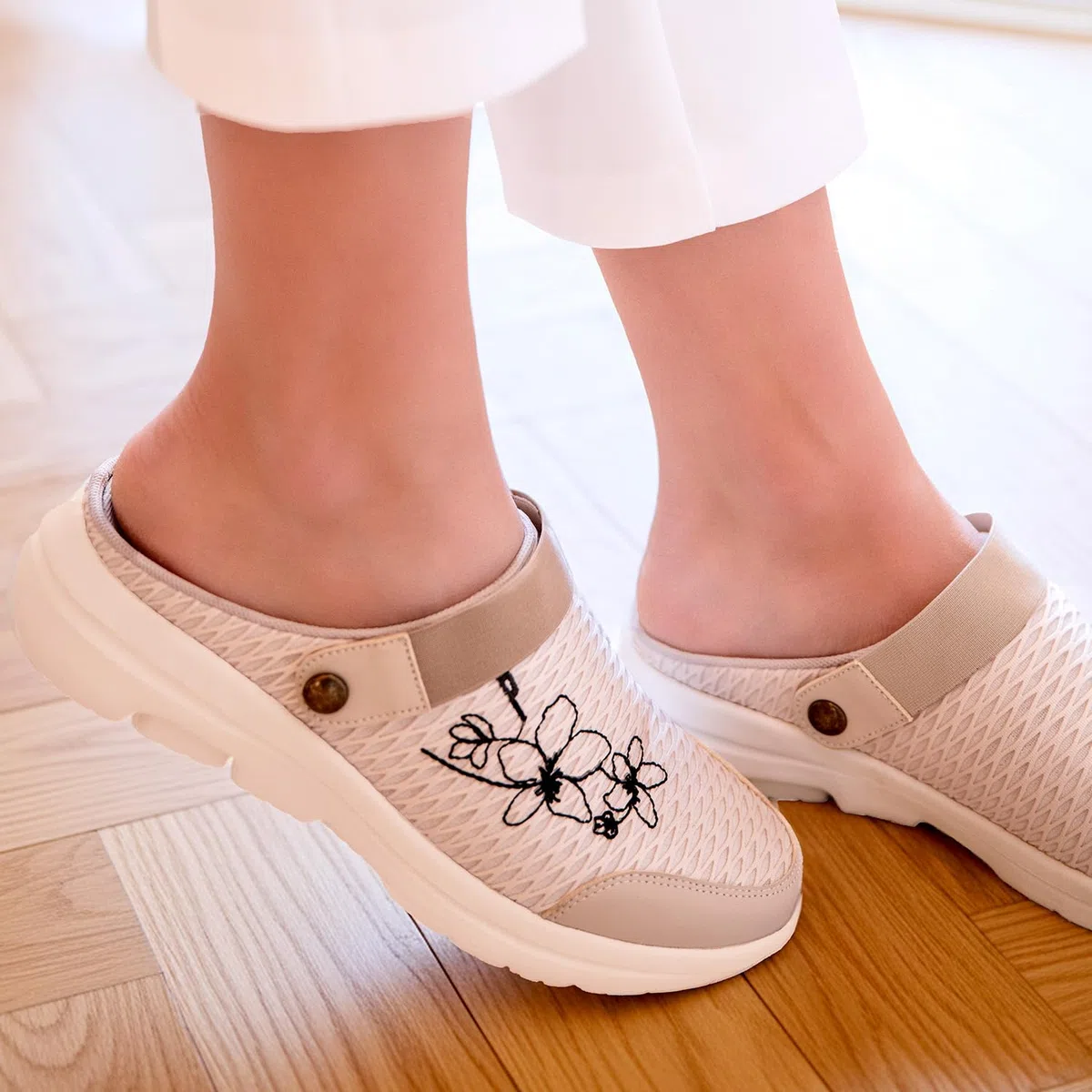 PERLETTI Ciabatte Sneakers Donna Slip On Ultra Leggere - Pantofole Comode con Rete Quattro Stagioni - Sandali Comfort Interno Esterno Traspiranti con Suola Rialzata Antiscivolo