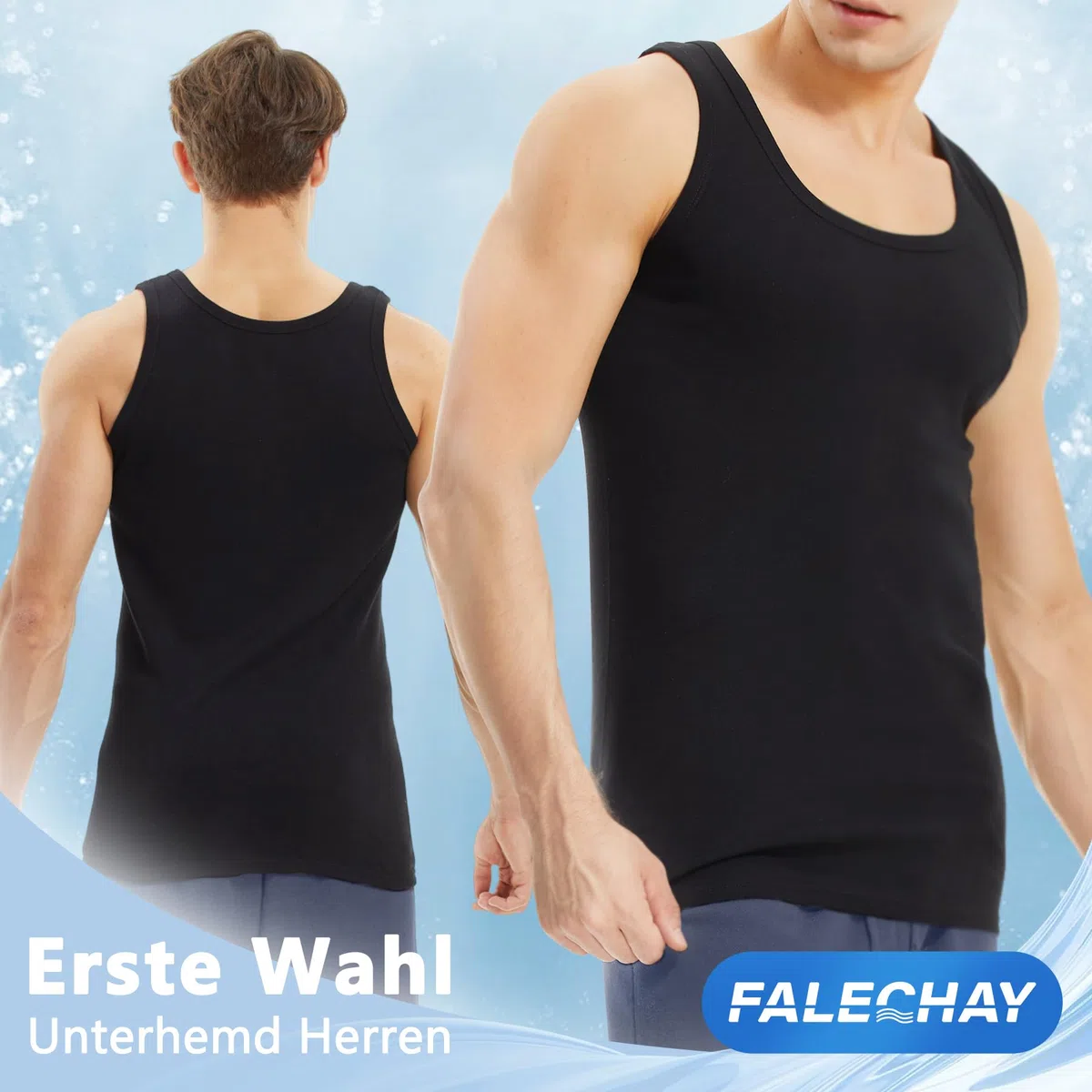 Falechay Canottiera Uomo Pacco da 5 100% Cotone Elasticizzato Fitness Canottiera Sportiva