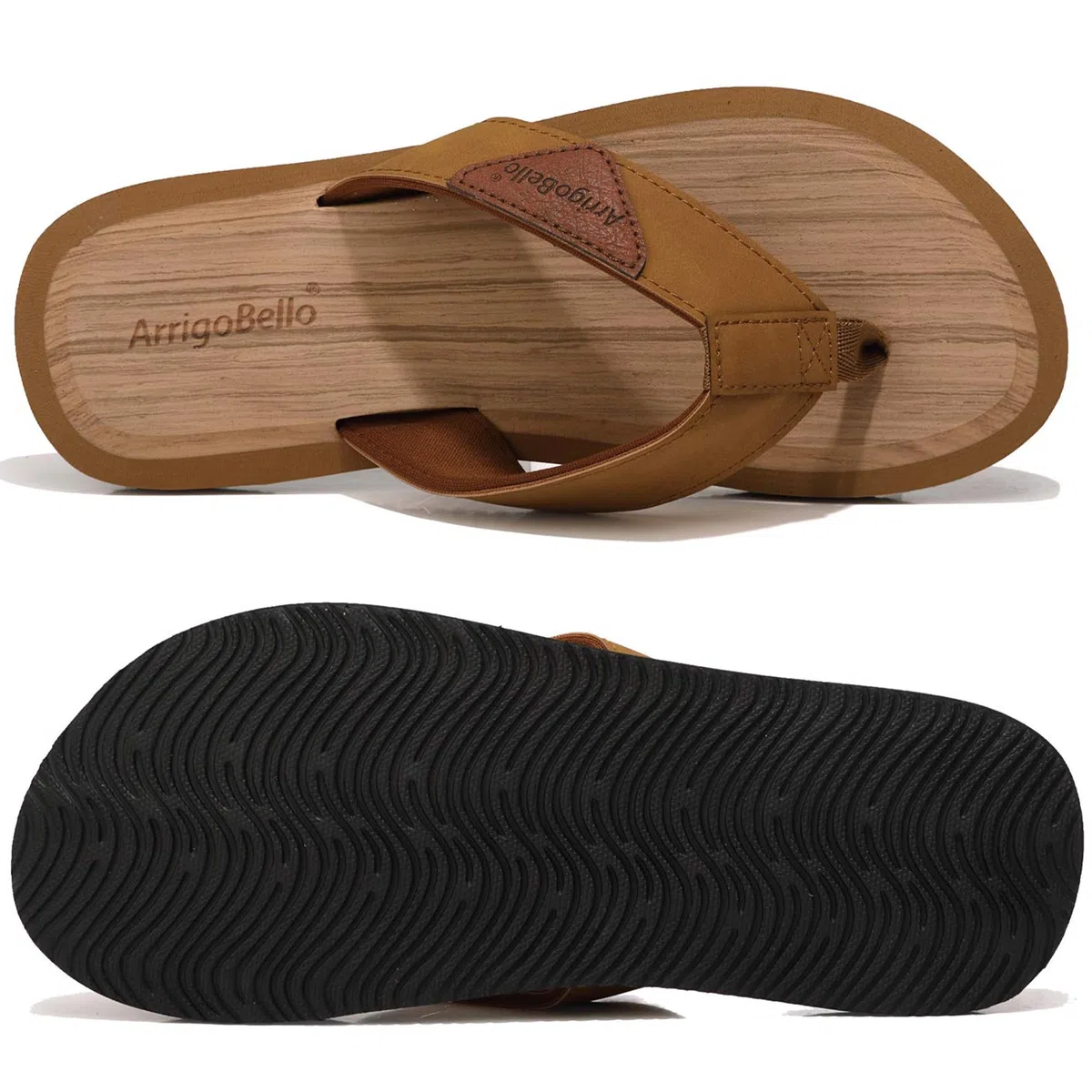 ARRIGO BELLO Infradito Uomo Pelle Ciabatte Mare Eleganti Cuoio Sandali Estive Piscina Antiscivolo Flip Flops Taglia 41-46