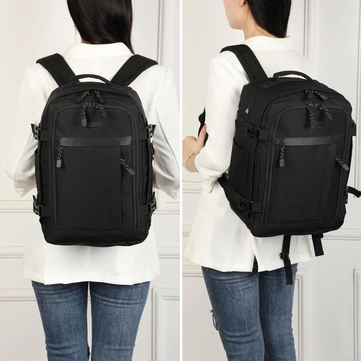BRIJAY Ryanair-Easyjet Cabin 40 x 20 x 25 cm (20 L) | Zaino gives air travel | Borsa da Cabina Zaino per Uomo e Donna da Lavoro Lavoro Viaggio e Trekking Scuola (NERE)