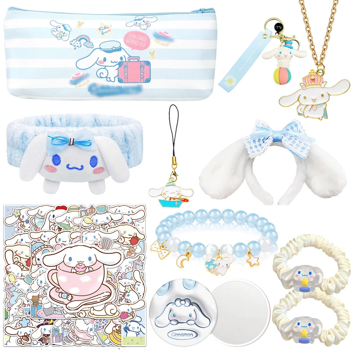 Collana Cinamorol, Sanrio Collana, Cinamorol Braccialetto, Portachiavi Cinamorol, Cerchietto Cinamorol Fascia Di Peluche Dei Cartoni Animati Accessori per Ragazze Compleann