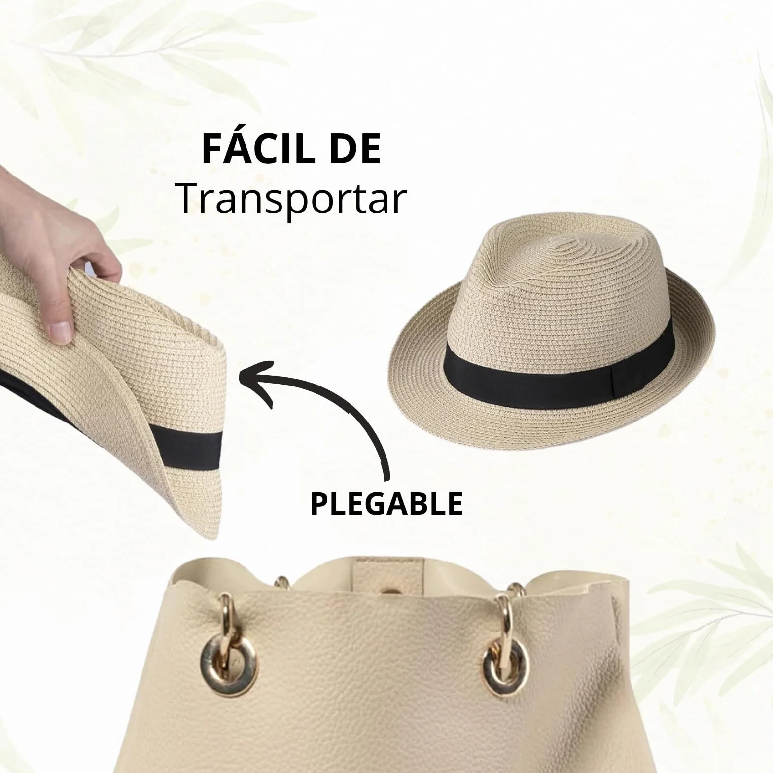 Carnavalife Cappello Panama Unisex Cappello Paglia Cappello Donne e Uomini Cappello Tesa Corta Cappello Estate Cappello Protezione Sole UPF 50+ Cappello Spiaggia Fedora